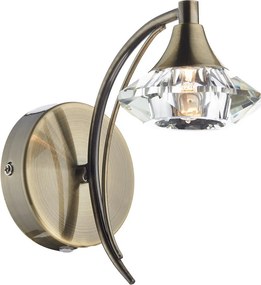 DAR LIGHTING LUT0775 LUTHER Kristály Fali Lámpa Antik sárgaréz G9 IP20