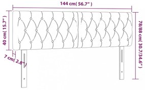 2 db fekete szövet fejtámla 72 x 7 x 78/88 cm