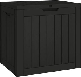 vidaXL fekete polipropilén kerti tárolóláda 55,5x43x53 cm