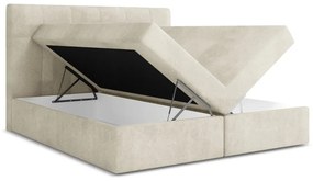 Krémszínű ágyneműtartós boxspring ágy 160x200 cm Palta – Makamii