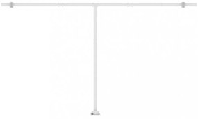 kék és fehér kézzel kihúzható póznás napellenző 500 x 300 cm