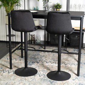 ARCOS 2 bárszék, fekete, velúr