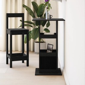 Bárasztal tárolóval Fekete tölgy 60x60x102 cm MDF
