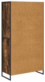 Széf fiókkal 2 pcs Füstös tölgy 81 x 36 x 150.5 cm Faanyag