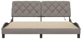 tópszínű szövet ágykeret LED-ekkel matrac nélkül 180 x 200 cm