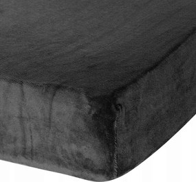 Mikroszálas lepedő 180x200 Flano fekete magas matrachoz 30 cm