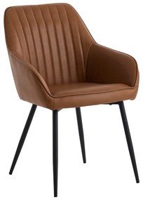 Barna kárpitozott karfás étkezőfotel szett 2 db-os Nolan Stripe – Unique Furniture