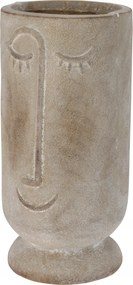 Taro arcra ültethető virágcserép bézs, 35 cm magas, mosolygós arc