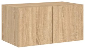 sonoma tölgy színű fali TV-szekrény LED-ekkel 60x35x31 cm