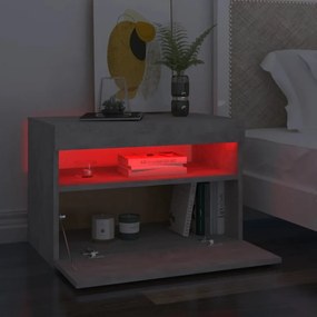 betonszürke TV-szekrény LED-lámpákkal 60 x 35 x 40 cm