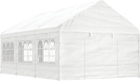 vidaXL fehér polietilén pavilon tetővel 6,69 x 4,08 x 3,22 m