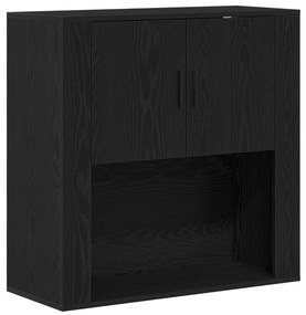 Fekete Tölgy Magas Szekrény 80x33x150 cm Szerelt Fa