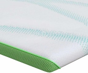 vidaXL Matrac topper Fehér és Zöld 90 x 190 cm Jacquard Szövet