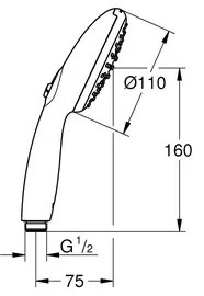 GROHE 1053152431 - VITALIO START 110 kézi zuhany 600 mm fekete