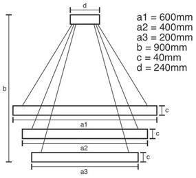 LED állítható fényerejű csillár kábellel LED/85W/230V 3000-6500K + DO