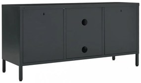 antracitszürke acél és üveg TV-szekrény 105 x 35 x 52 cm