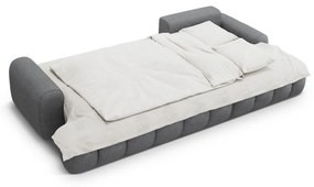 Szürke kinyitható-tárolóhelyes sarokkanapé (jobb oldali-heverő résszel) Linz – Cosmopolitan Design