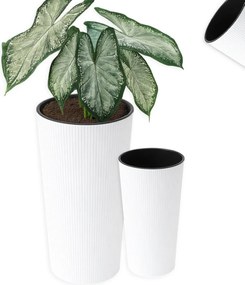 Magas Kaspó Fehér 36 CM, Dekor Teraszra