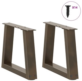 2 db V-alakú natúr acél dohányzóasztal láb 40 x (30-31,3) cm