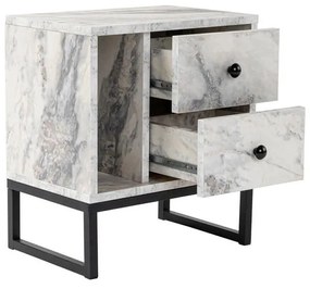 Éjjeliszekrény Glimmer - Fressia Marble, Fekete