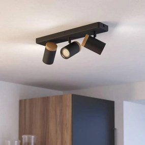 Eglo 300002 - Fürdőszobai spotlámpa CONSUMA 3xGU10/3W/230V IP44 fekete/bézs