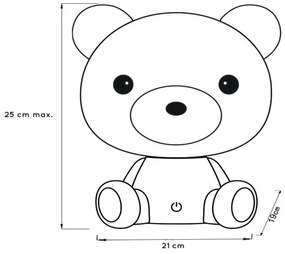 Lucide 71590/03/31 - LED Gyerek éjjeli lámpa DODO LED/3W/230V medve fehér