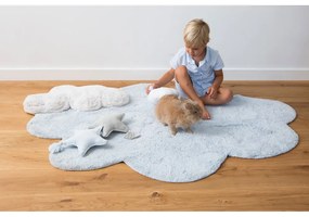 Világoskék mosható kézi szövésű pamut gyerek szőnyeg 110x170 cm Puffy Dream – Lorena Canals