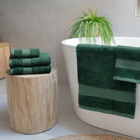 Goldea bambuszszálas törölköző és fürdőlepedő - smaragdzöld 30 x 50 cm