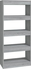 vidaXL szürke sonoma színű fa könyvszekrény/térelválasztó 60x30x135 cm