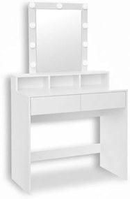 VANESA fésülködőasztal világítással, 80x40x145cm, fehér Jurhan