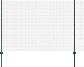 vidaXL Kerítés oszlopokkal Zöld 1,6 x 10 m Acél és PVC