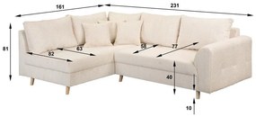 Mustársárga sarokkanapé (bal oldali) Ariella – Ropez