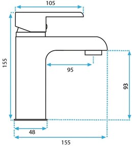 Rea Melia, mosogató csaptelep h-155, fehér-arany fényes, REA-B2708