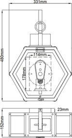 Quintiesse HEATH QN-HEATH-M-MB Fali lámpa 1x60W/E27 IP44