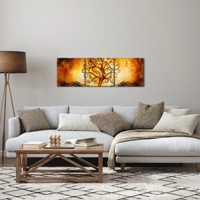Természetes absztrakt kép fáról (órával) (90x30 cm)