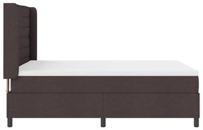 Boxspring Ágy Mattal és LED-del Sötétbarna 160x200 cm Szövet