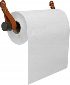 Papírtörölköző Akasztó Nagy Loft Bőr Tartó Konyak szegecs2