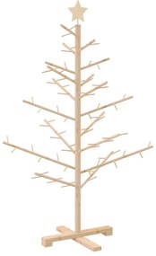 Fából készült Karácsonyfa Természetes 125 cm Tömör fenyőfa