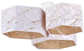 Duolla - Felületre szerelhető csillár ROLLER TRIO HEX 3xE27/15W/230V fehér/arany