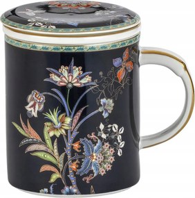 Porcelán bögre teáskészítővel fedő szűrővel