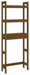 mézbarna tömör fenyőfa fürdőszoba állvány 63x26x171 cm