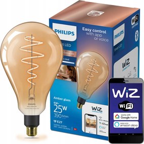 Led izzó E27 PS160 6W 25W Filament Borostyán Smart WiFi Philips WiZ