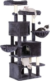FEANDREA nagy macskafa 3 macskabarlanggal, 164 cm-es macskatorony, füstszürke