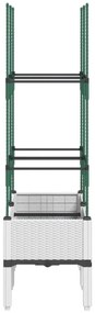 fehér polipropilén rácsos kerti ültetőláda 80 x 40 x 142,5 cm