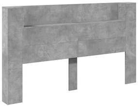 Fejtámla polcokkal Beton Szürke 180 x 16,5 x 103,5 cm Faanyag
