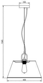 Lámpa Mennyezeti lámpatest KASEL , 6243, AC220-240V, 50/60Hz, 1*E27, max.40W, átmérő 40 cm, szürke