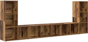 vidaXL TV szekrény garnitúra 4 pcs Öreg fa 37 x 35 x 107 cm Faanyag
