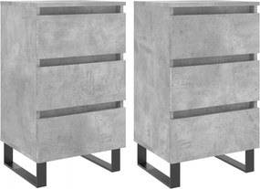 vidaXL 2 db betonszürke szerelt fa éjjeliszekrény 40x35x69 cm