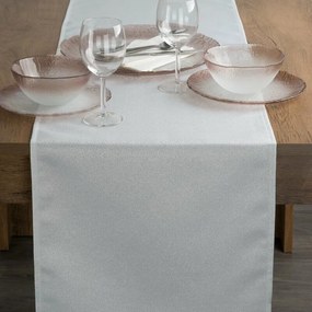 Edna foltálló asztali futóapró ezüst mintával Fehér 40x140 cm