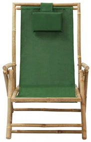 zöld bambusz és szövet dönthető pihenőszék